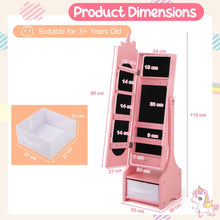 Load image into Gallery viewer, Kids Jewelry Armoire Cabinet Full Length Mirror with Tilt Angles