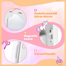 Load image into Gallery viewer, Kids Jewelry Cabinet with Full-Length Mirror and Foldable Drawer