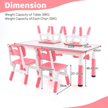 Load image into Gallery viewer, Kids Table and 4 Chairs Set with Graffiti Desktop for Home Daycare School