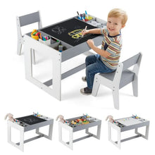 Load image into Gallery viewer, Multifunctional Kids Table and 2 Chairs Set with Whiteboard