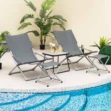 Load image into Gallery viewer, 5 Piece Patio Sling Chair Set with Ottoman and Coffee Table
