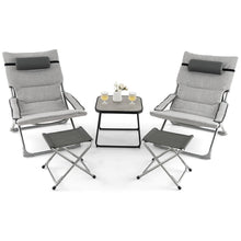 Load image into Gallery viewer, 5 Piece Patio Sling Chair Set with Ottoman and Coffee Table