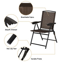 Load image into Gallery viewer, Set of 4 Patio Folding Chairs Portable Garden Armchairs Adjustable