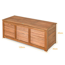 Load image into Gallery viewer, 180L Acacia Wood Deck Box with Flexible Hinges and Handle