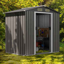Load image into Gallery viewer, 6 x 4 Feet Outdoor Metal Storage Shed with Ventilation Sliding Doors