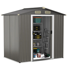 Load image into Gallery viewer, 6 x 4 Feet Outdoor Metal Storage Shed with Ventilation Sliding Doors