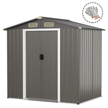 Load image into Gallery viewer, 6 x 4 Feet Outdoor Metal Storage Shed with Ventilation Sliding Doors
