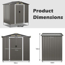 Load image into Gallery viewer, 6 x 4 Feet Outdoor Metal Storage Shed with Ventilation Sliding Doors