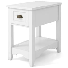 Load image into Gallery viewer, Rectangular Nightstand with 1 Drawer 1 Storing Shelf and 4 Solid Rubber wood Legs