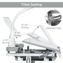 Load image into Gallery viewer, Children's Ergonomic Height Adjustable Study Desk Set with Lamp