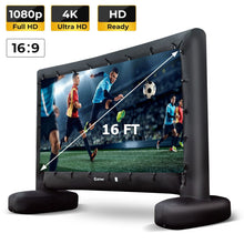 Load image into Gallery viewer, 16FT Inflatable Projector Screen 16:9 HD Double Side Movie Screen w/ Carry Bag