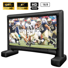 Load image into Gallery viewer, 15FT Inflatable Projector Screen 16:9 HD Double Side Movie Screen w/ Carry Bag