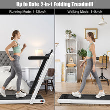 Load image into Gallery viewer, 2 in 1 Folding Treadmill Electric 1-12KM/H Walking Running Machine Bluetooth