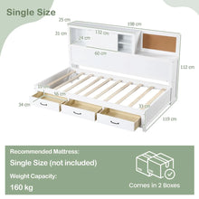 Load image into Gallery viewer, Single Daybed Frame with 3 Storage Drawers