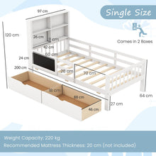 Load image into Gallery viewer, Single Size Bed Frame with 2 Storage Drawers White