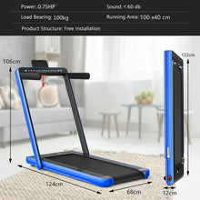 Load image into Gallery viewer, 2 in 1 Folding Treadmill Electric 1-12KM/H Walking Running Machine Bluetooth