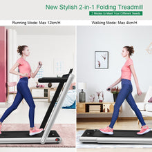 Load image into Gallery viewer, 2 in 1 Folding Treadmill Electric 1-12KM/H Walking Running Machine Bluetooth