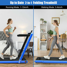 Load image into Gallery viewer, 2 in 1 Folding Treadmill Electric 1-12KM/H Walking Running Machine Bluetooth