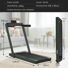 Load image into Gallery viewer, 2 in 1 Folding Treadmill Electric 1-12KM/H Walking Running Machine Bluetooth
