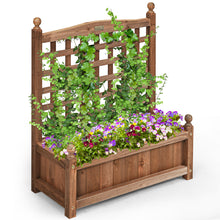 Load image into Gallery viewer, Large Wooden Lattice Planter Flowerpot Trellis Climbing Rectangular Plant Box