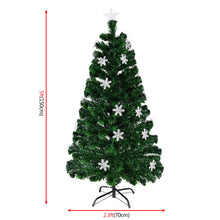 Load image into Gallery viewer, 1.5m Beautiful Green Fiber Optic Christmas Tree W/Top Star & Snowflake