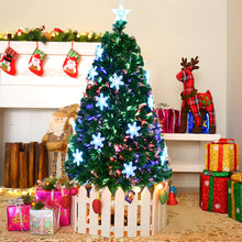 Load image into Gallery viewer, 1.8m Beautiful Green Fiber Optic Christmas Tree W/Top Star & Snowflake