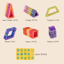 Load image into Gallery viewer, 77pcs Magnetic Building Blocks Set 3D Magnet Building Tiles Intellectual Educational Colorful Toys Construction for 3+ Year Old Kids