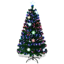 Load image into Gallery viewer, 2.1m Beautiful Green Fiber Optic Christmas Tree W/Top Star & Snowflake