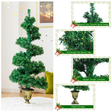 Load image into Gallery viewer, 4FT Pre-Lit Christmas Tree Spiral Artificial Potted Tree X-mas Traditional Decor