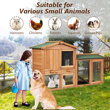 Load image into Gallery viewer, 2-Floor Large Chicken Coop Wooden Rabbit Hutch W/Removable Tray &Ramp Waterproof