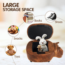 Load image into Gallery viewer, Upholstered Animal Shaped Storage Ottoman Ride-on Footrest Stool Rest Seat New