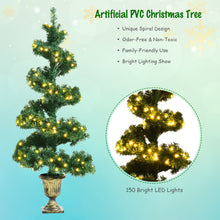 Load image into Gallery viewer, 4FT Pre-Lit Christmas Tree Spiral Artificial Potted Tree X-mas Traditional Decor