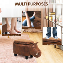 Load image into Gallery viewer, Upholstered Animal Shaped Storage Ottoman Ride-on Footrest Stool Rest Seat New