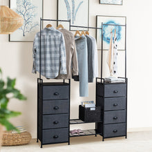 Load image into Gallery viewer, 8 Drawers Fabric Dresser Storage Clothes Rail