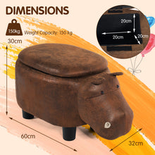 Load image into Gallery viewer, Upholstered Animal Shaped Storage Ottoman Ride-on Footrest Stool Rest Seat New