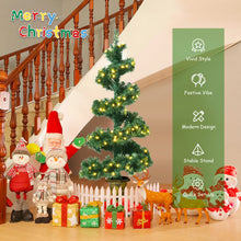 Load image into Gallery viewer, 4FT Pre-Lit Christmas Tree Spiral Artificial Potted Tree X-mas Traditional Decor