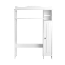 Load image into Gallery viewer, Adjustable Over Toilet Bathroom Storage Rack W/ Side Cabinet & Paper Holder