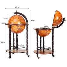 Load image into Gallery viewer, WOOD GLOBE DRINK CABINET WINE BAR MINIBAR BEVERAGE STAND BOTTLE ITALIAN 360MM