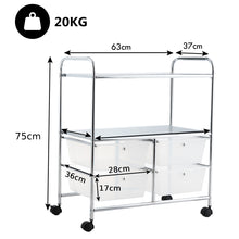 Load image into Gallery viewer, 4 Drawers Storage Trolley Mobile Rolling Utility Cart Home Office Organizer