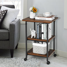 Load image into Gallery viewer, 3-Tier Height Adjustable Printer Stand Beside Table Underdesk Wheels Home Office