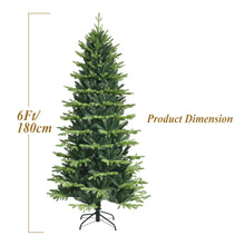 Load image into Gallery viewer, 6Ft Christmas Tree Unlit Christmas Tress Artificial Christmas Tree w/ PE & PVC Branch Tips & Metal Cross Stand