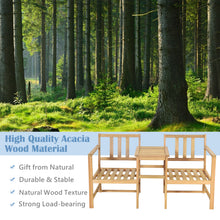 Load image into Gallery viewer, 3 in 1 Wooden Companion Set Garden Bench Table & Chair Patio Love Seat W/Cushion