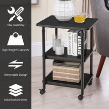 Load image into Gallery viewer, 3-Tier Height Adjustable Printer Stand Beside Table Underdesk Wheels Home Office