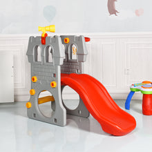 Load image into Gallery viewer, Toddler Climber Castle Slide Set with Basketball Hoop Indoor/Outdoor Kids Toy