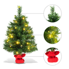 Load image into Gallery viewer, 2FT/60CM Mini Artificial Christmas Tree Tabletop Xmas Trees LED Light Indoor