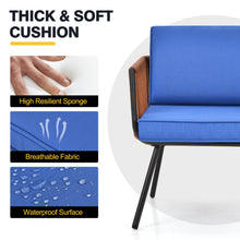 Load image into Gallery viewer, 3 Pieces Patio Furniture Set Outdoor Wicker Conversation Chair Set with Coffee Table