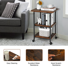 Load image into Gallery viewer, 3-Tier Height Adjustable Printer Stand Beside Table Underdesk Wheels Home Office