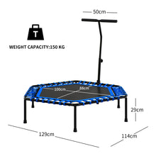 Load image into Gallery viewer, Folding Fitness Trampoline Adults Kids Exercise Bouncer W/ Adjustable Handrail