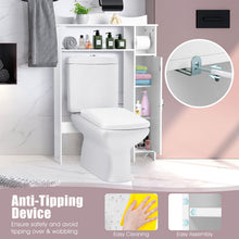 Load image into Gallery viewer, Adjustable Over Toilet Bathroom Storage Rack W/ Side Cabinet & Paper Holder