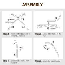Load image into Gallery viewer, Large Heavy Duty C-stand Hanging Swing Egg Chair Hammock Frame W/ X Base 150KG